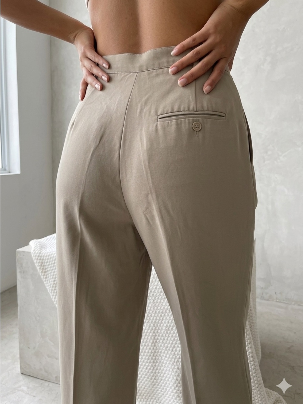 Casual Corner Annex Vintage high-waisted women pants Beige / Light Taupe size 4 - Picture 10 of 11
